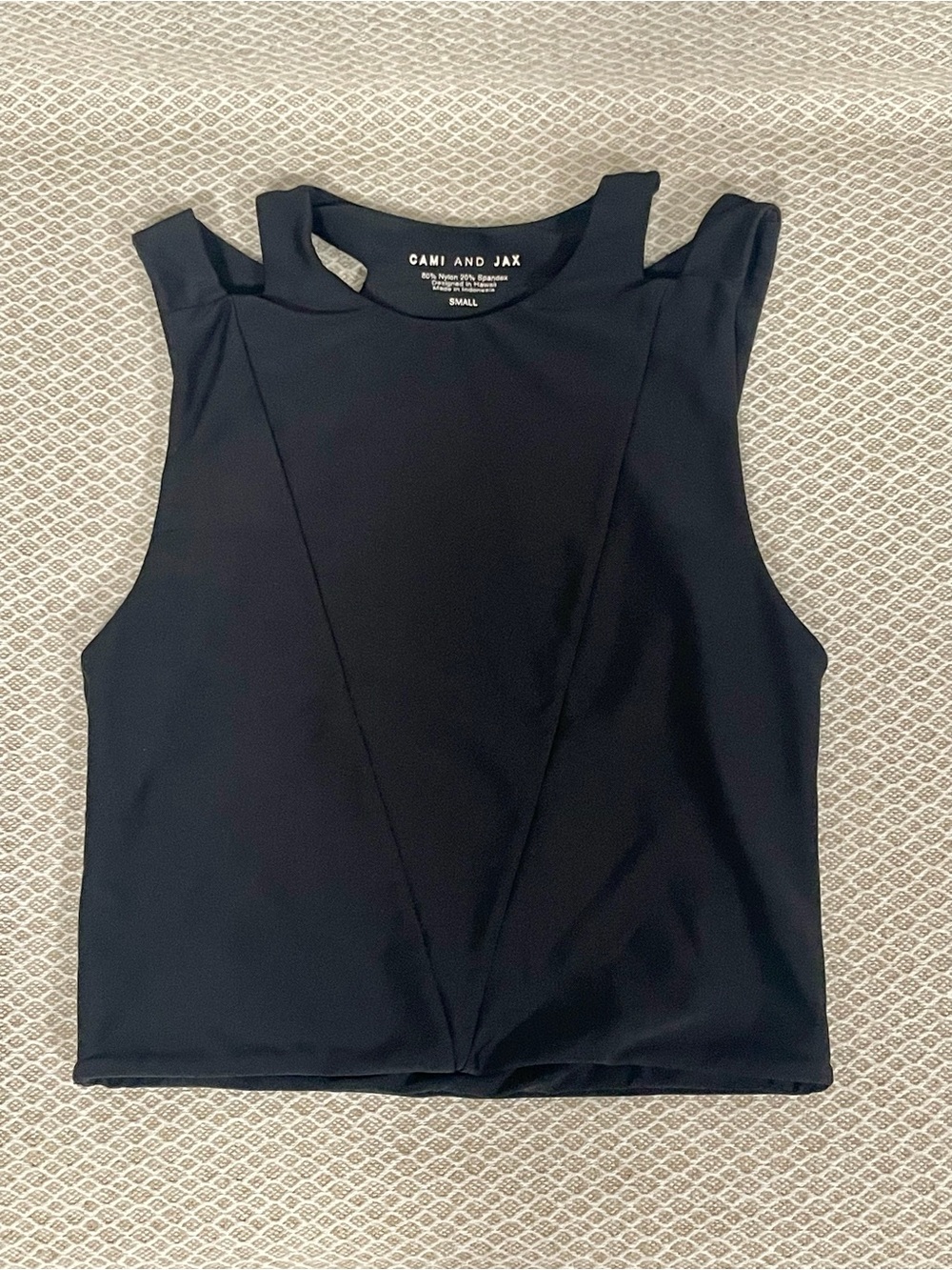 Black Sleeveless Twist Front Top